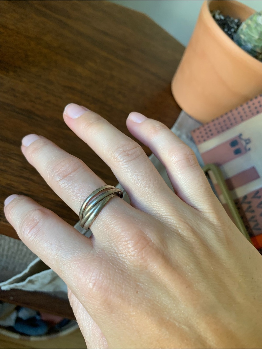 Silver Linked Ring Stack - Picture 4 of 4